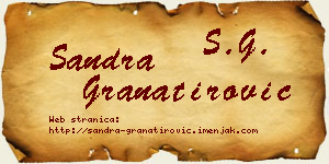 Sandra Granatirović vizit kartica